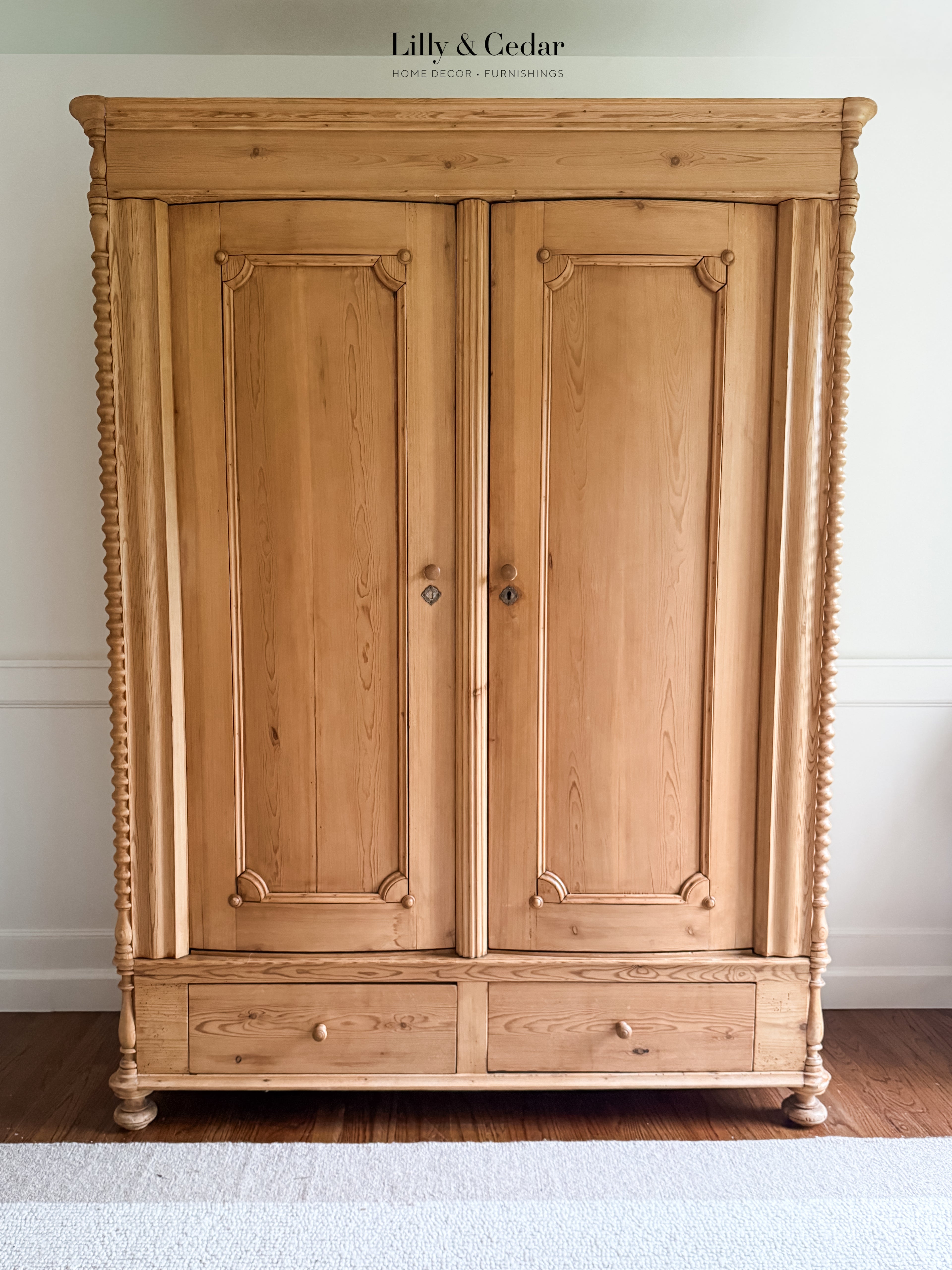 Antique Pine Knockdown Armoire