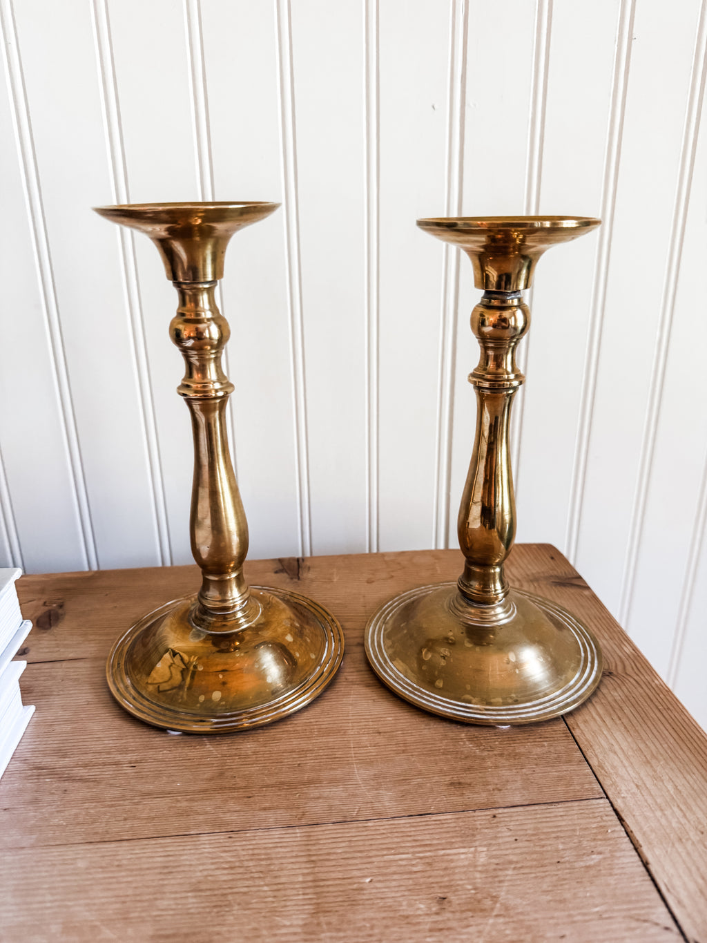 Pair of Solid Brass Candlesticks