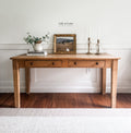 Antique Pine Two-Drawer Farmhouse Table