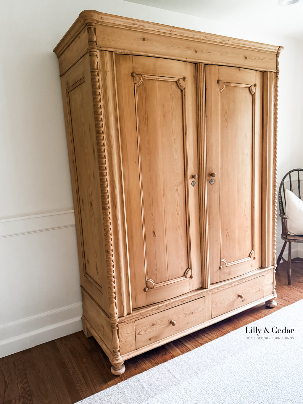 Antique Pine Knockdown Armoire