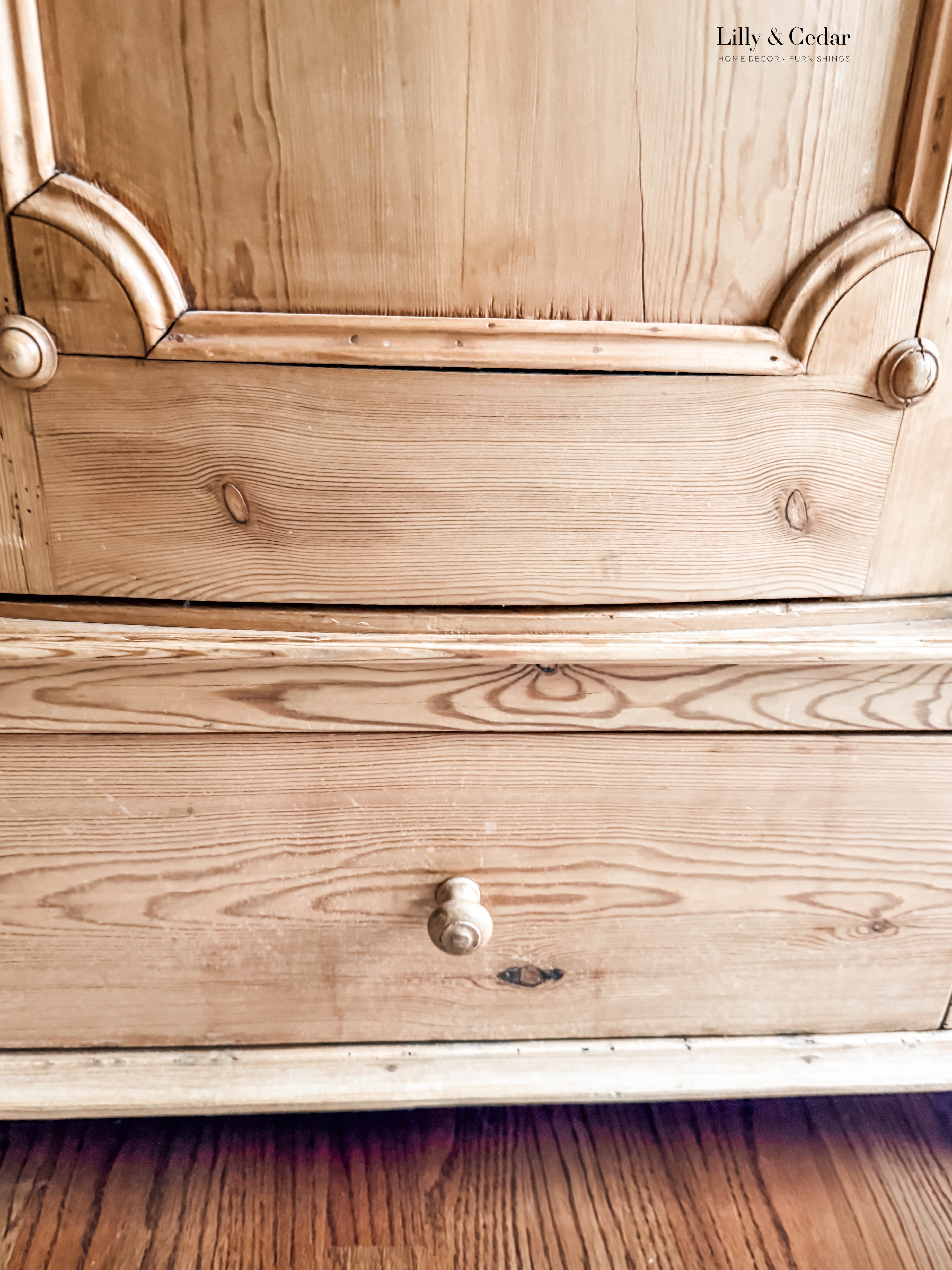 Antique Pine Knockdown Armoire