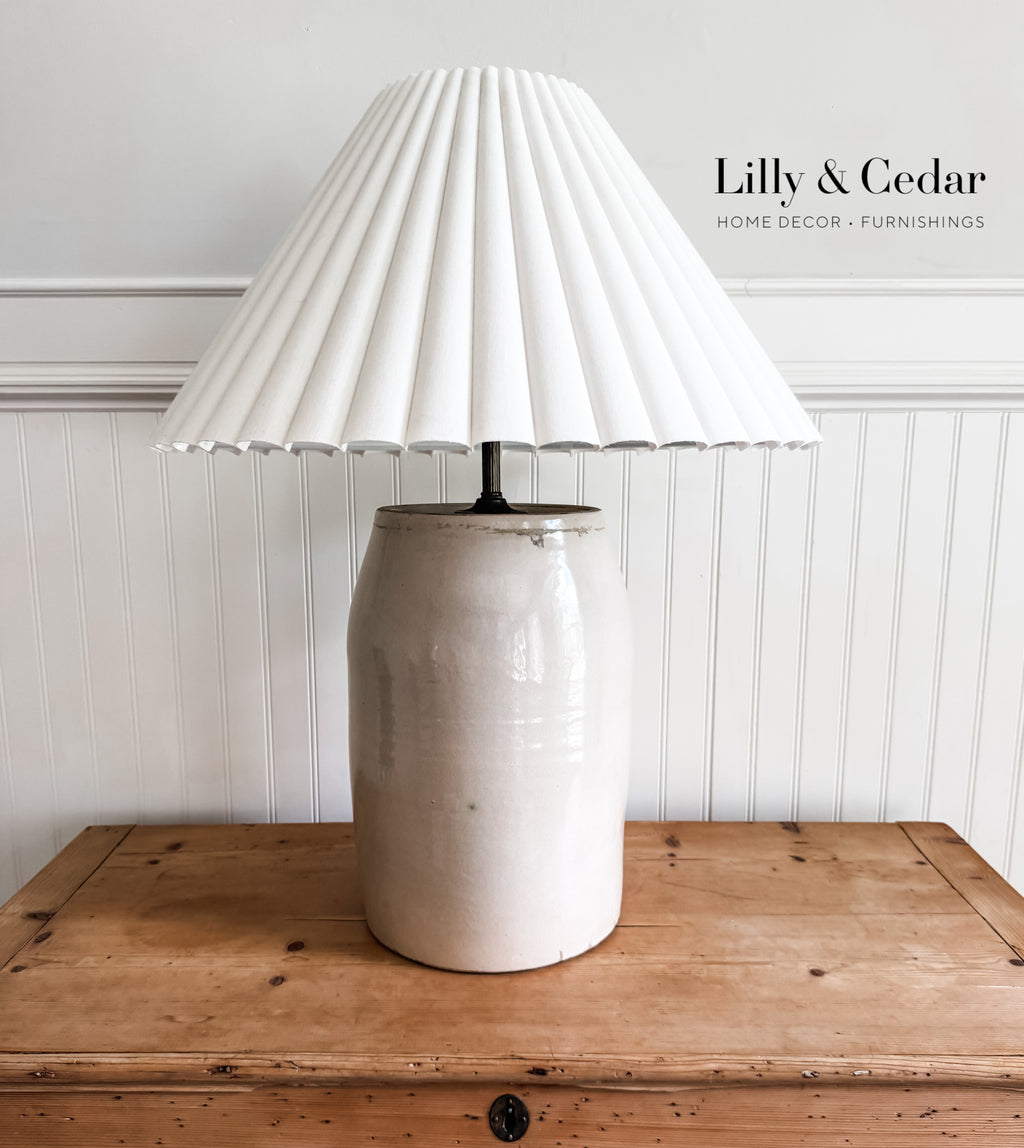 Vintage Water Filter Crock Lamp