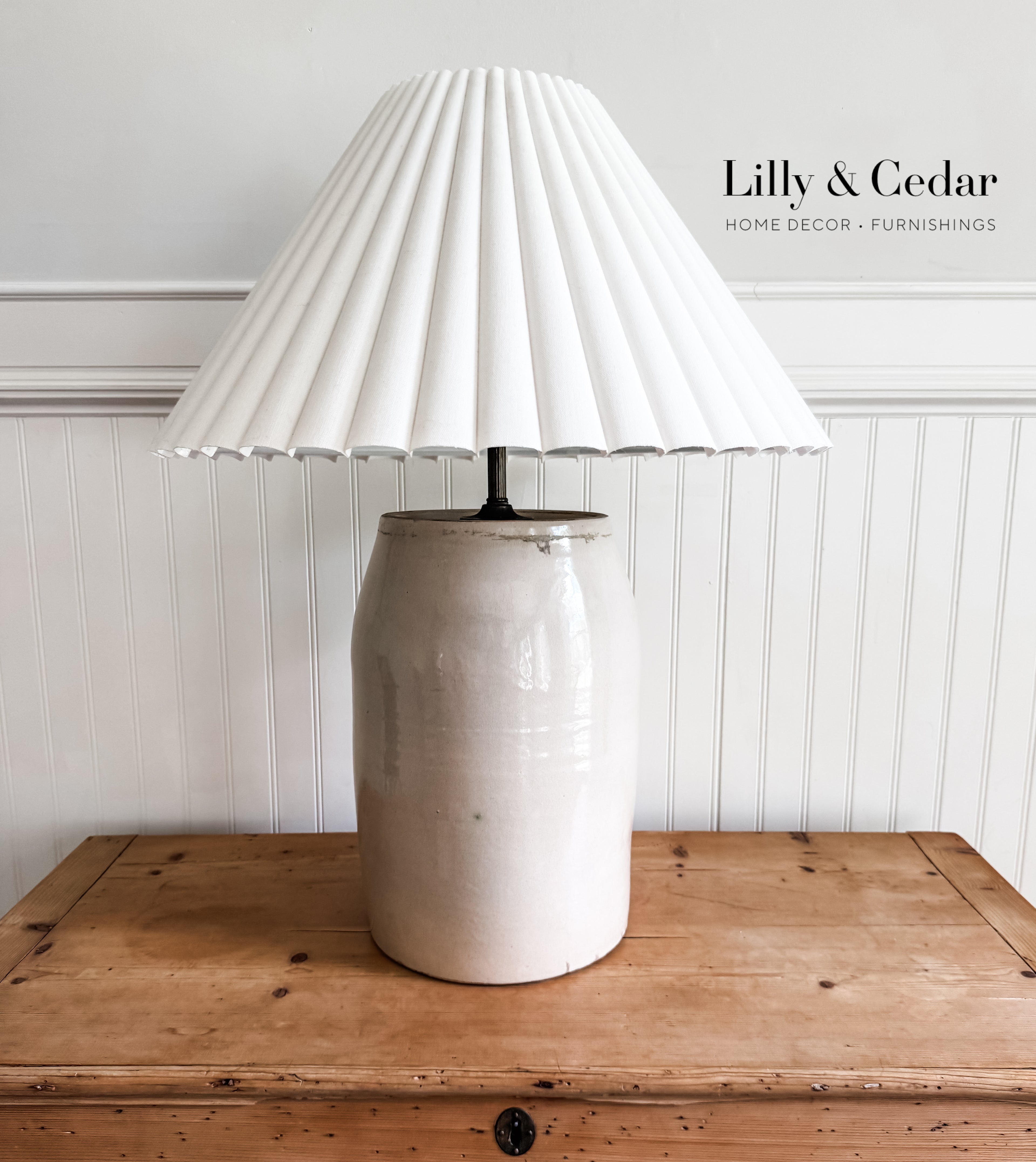 Vintage Water Filter Crock Lamp