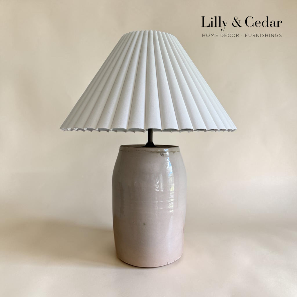 Vintage Water Filter Crock Lamp