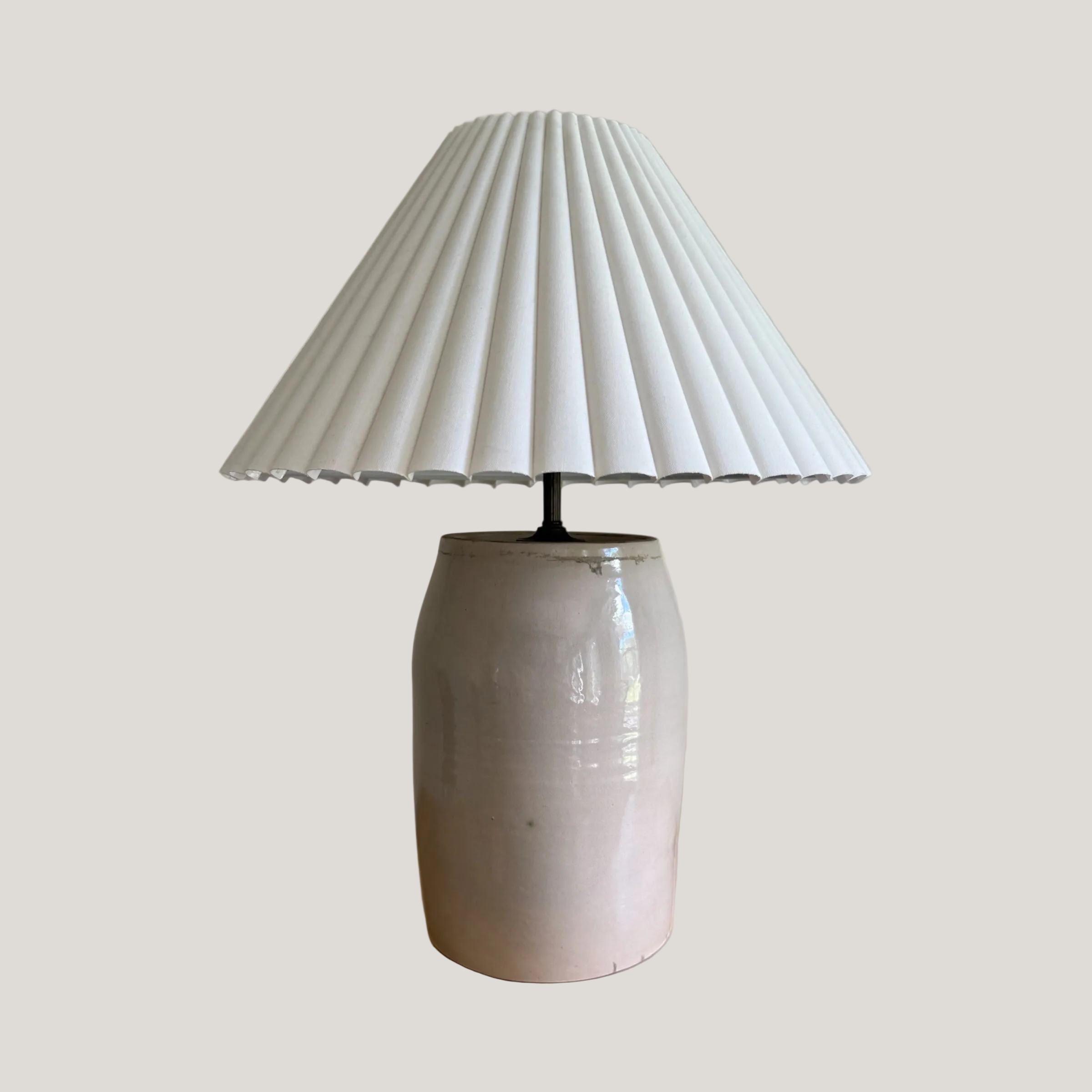 Vintage Water Filter Crock Lamp
