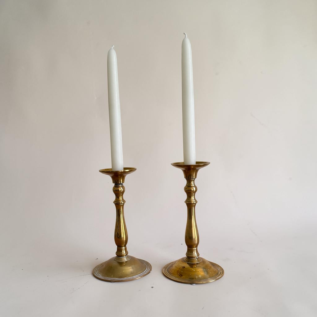 Pair of Solid Brass Candlesticks