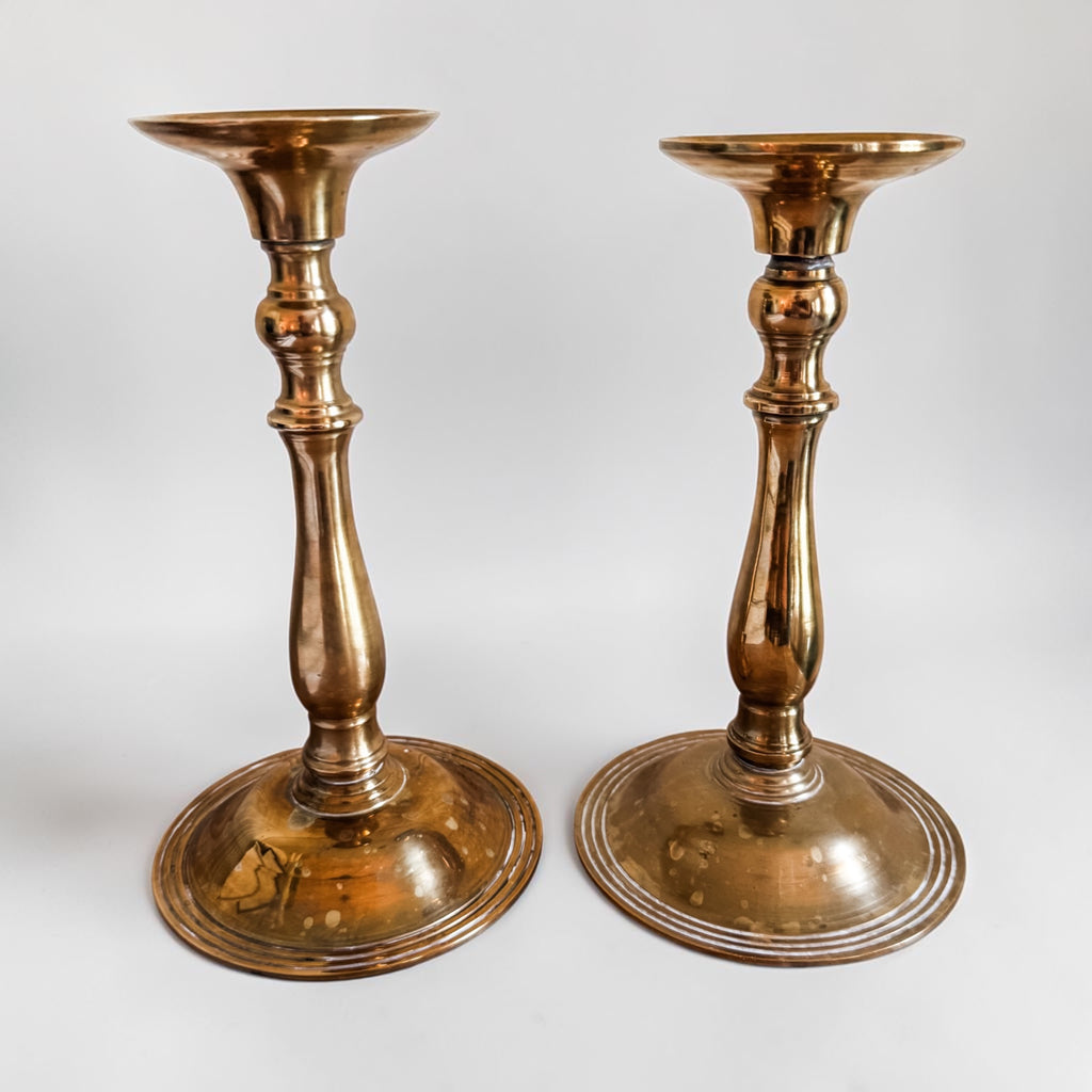 Pair of Solid Brass Candlesticks